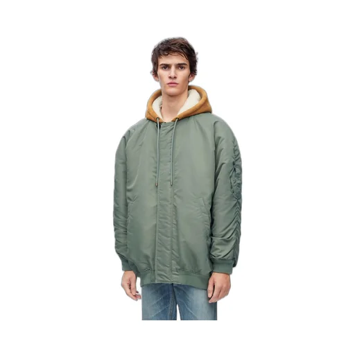 Hooded bomber jacket in nylon