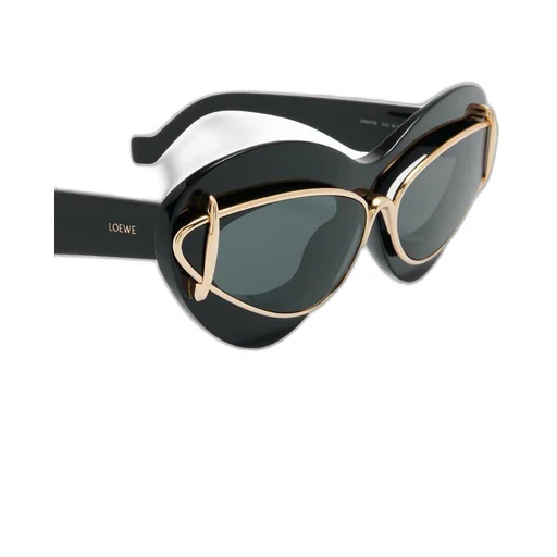 Cateye double frame sunglasses in acetate and metal