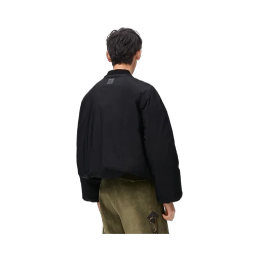 Padded bomber jacket in technical cotton