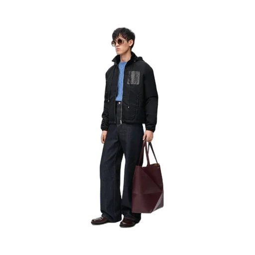 Hooded padded jacket in nylon