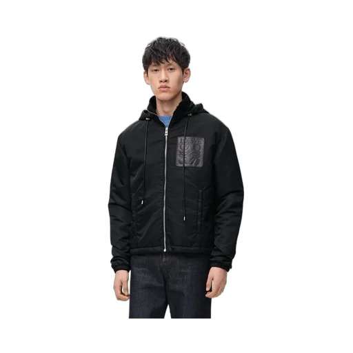Hooded padded jacket in nylon