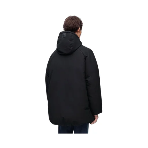 Padded bomber coat in technical cotton