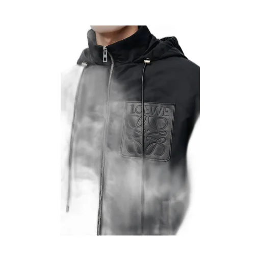Hooded padded jacket in nylon