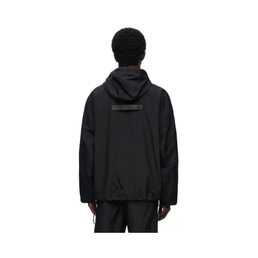 Hooded jacket in technical silk