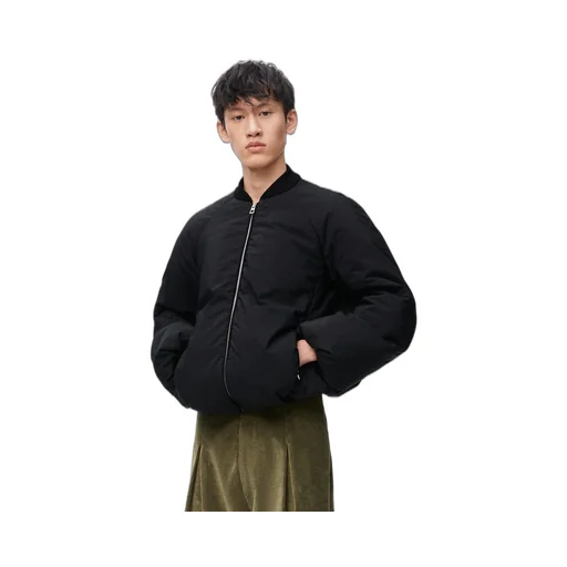 Padded bomber jacket in technical cotton