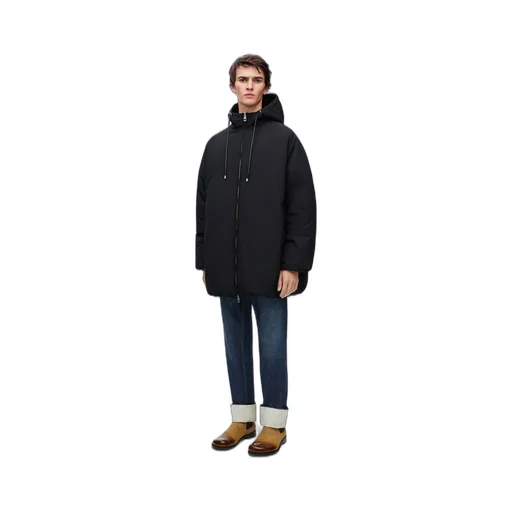 Padded bomber coat in technical cotton