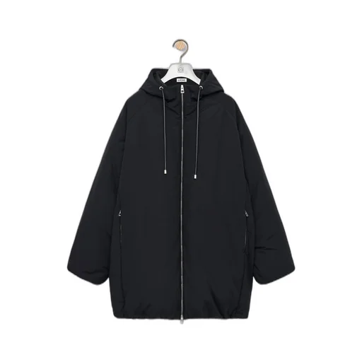 Padded bomber coat in technical cotton