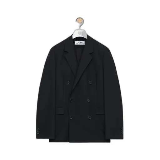 Double breasted jacket in wool and mohair