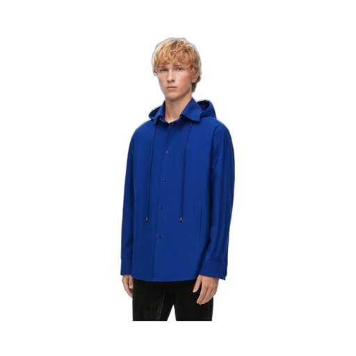 Hooded overshirt in cotton