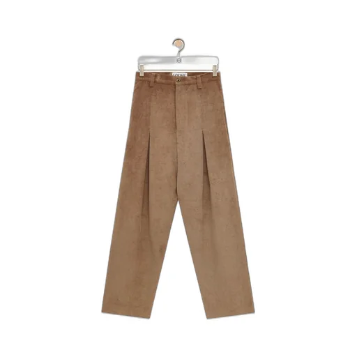 Low crotch trousers in cotton and cashmere