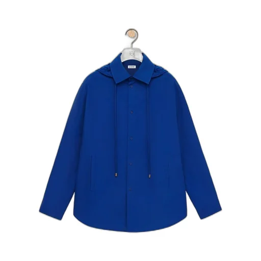 Hooded overshirt in cotton