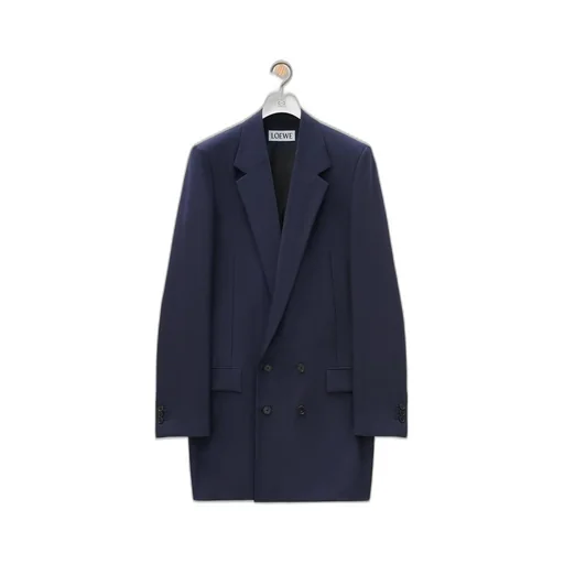 Double breasted jacket in wool and mohair