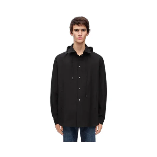Hooded overshirt in cotton
