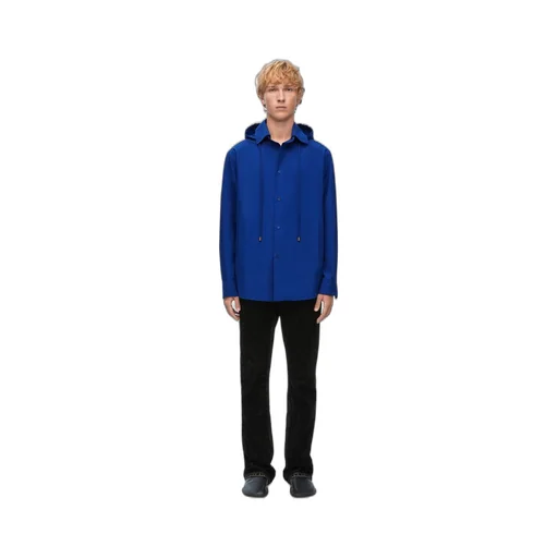 Hooded overshirt in cotton