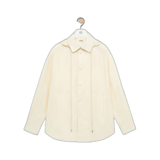 Hooded overshirt in cotton