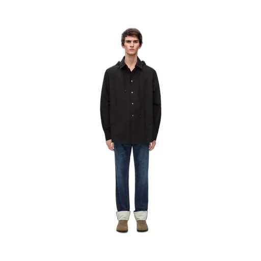 Hooded overshirt in cotton