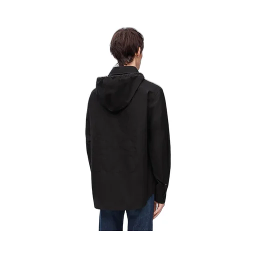 Hooded overshirt in cotton