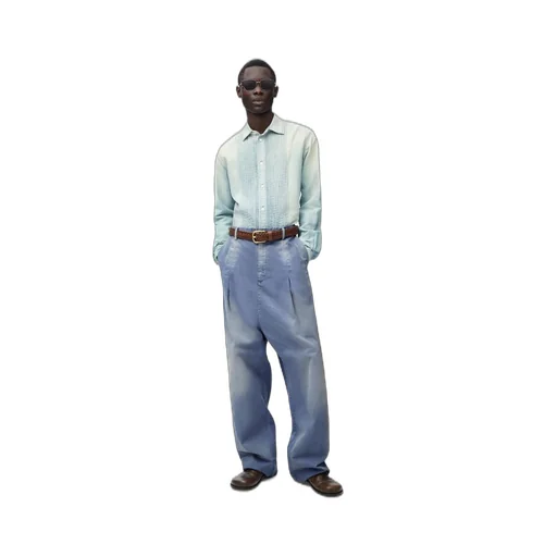 Low crotch trousers in cotton
