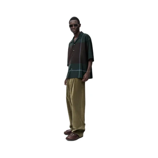 Short sleeve shirt in wool
