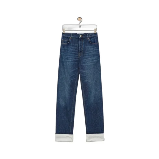 Fisherman turn-up jeans in denim