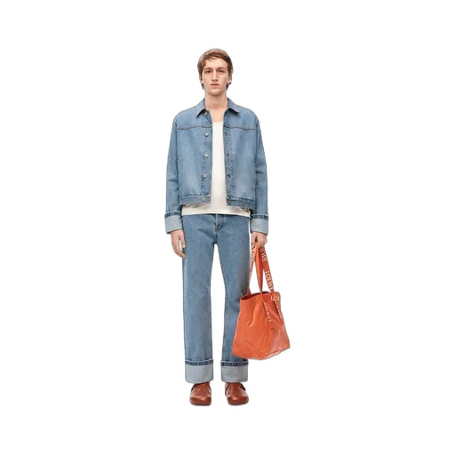 Fisherman turn-up jeans in denim