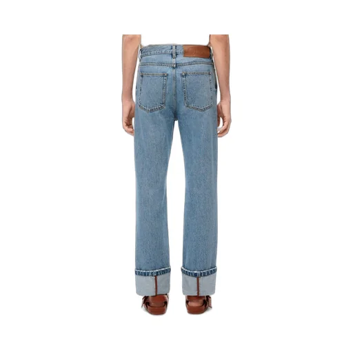 Fisherman turn-up jeans in denim