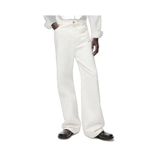 Wide leg jeans in raw denim