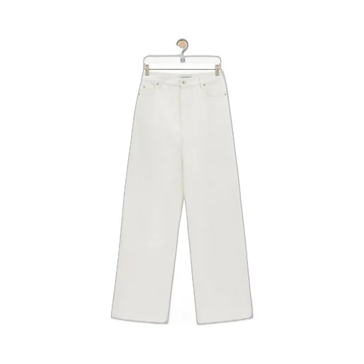 Wide leg jeans in raw denim