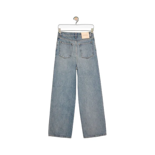 Wide leg jeans in denim