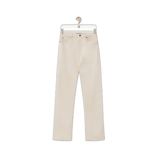 Straight leg jeans in raw denim