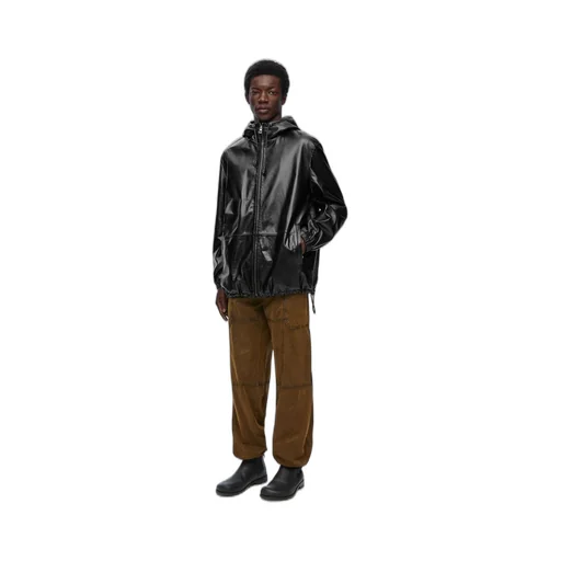 Hooded jacket in nappa lambskin