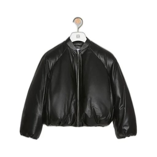 Padded bomber jacket in nappa lambskin