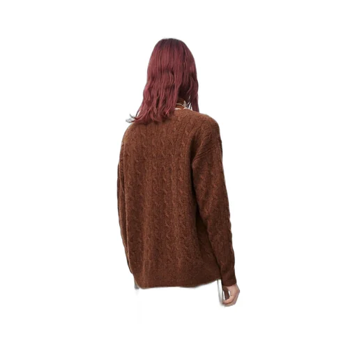 Trompe l'oeil sweater in camel and silk