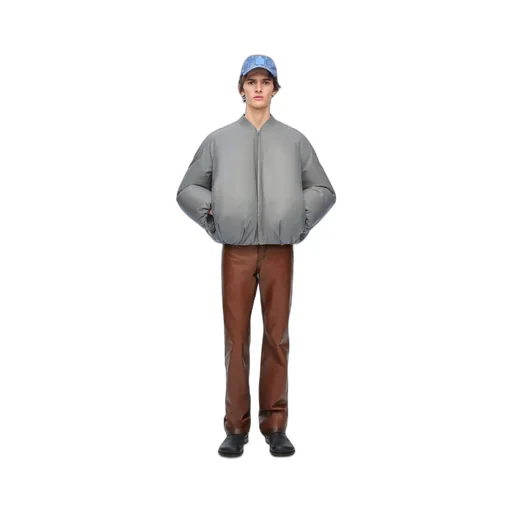 Padded bomber jacket in nappa lambskin