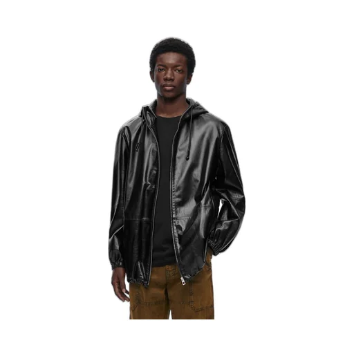 Hooded jacket in nappa lambskin