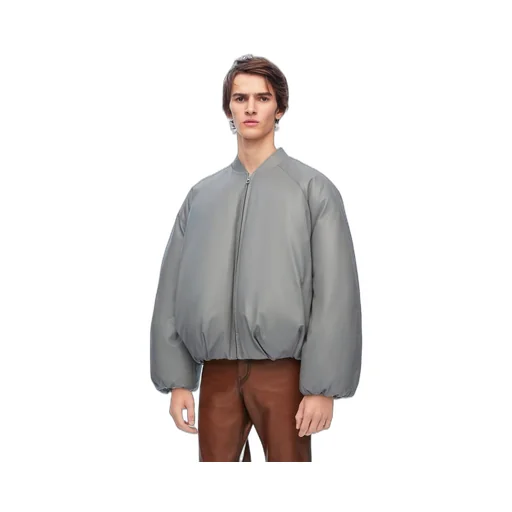 Padded bomber jacket in nappa lambskin
