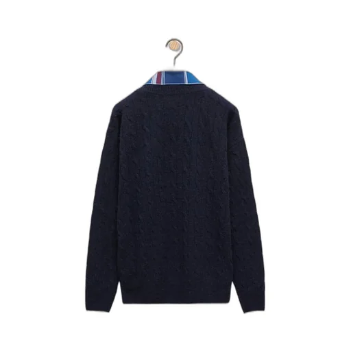 Trompe l'oeil sweater in camel and silk
