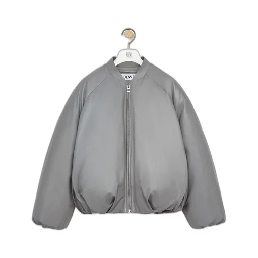 Padded bomber jacket in nappa lambskin
