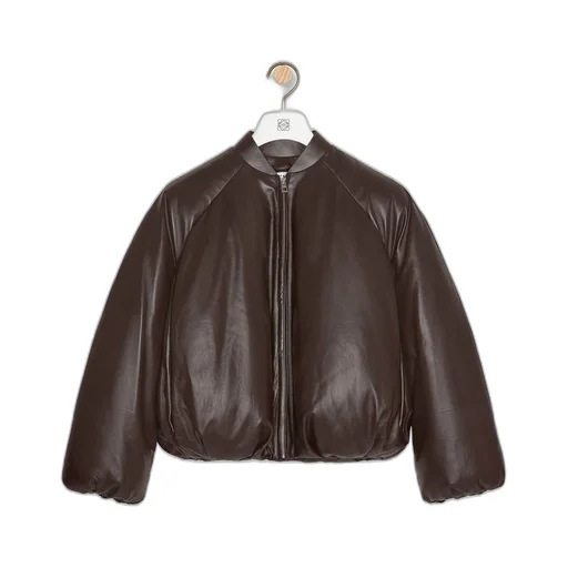 Padded bomber jacket in nappa lambskin