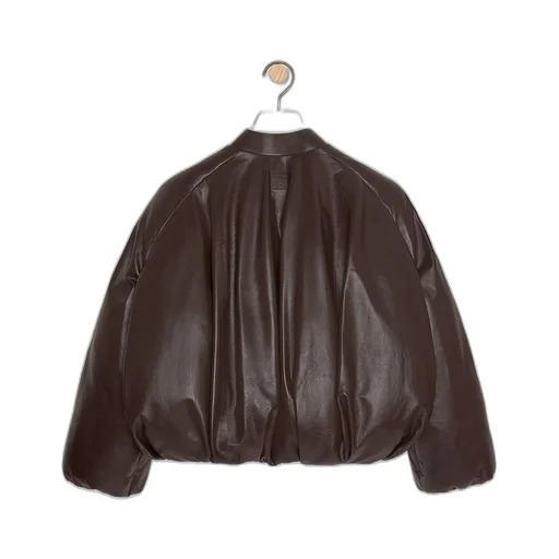 Padded bomber jacket in nappa lambskin