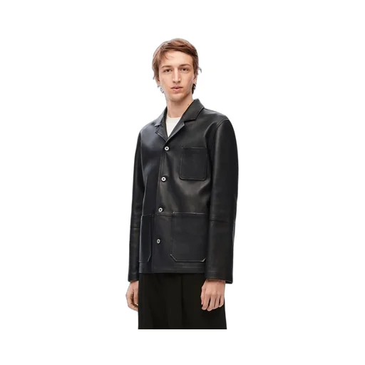 Workwear jacket in nappa lambskin