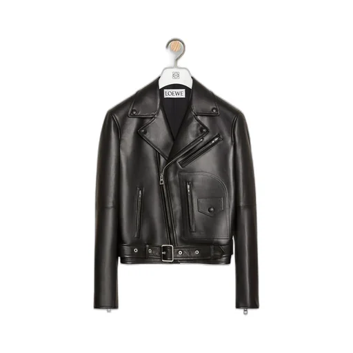 Biker jacket in nappa lambskin