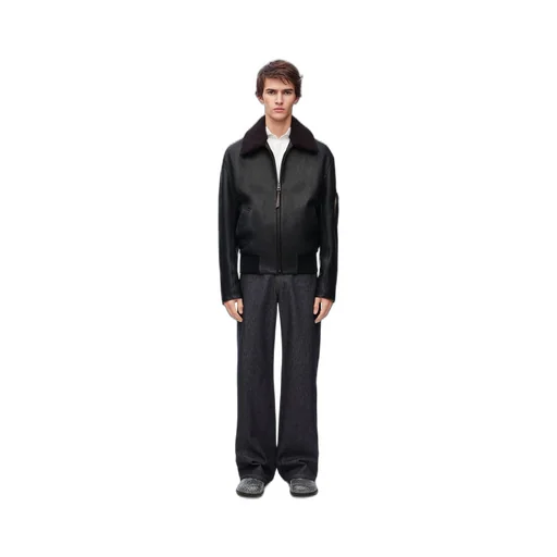 Bomber jacket in nappa lambskin