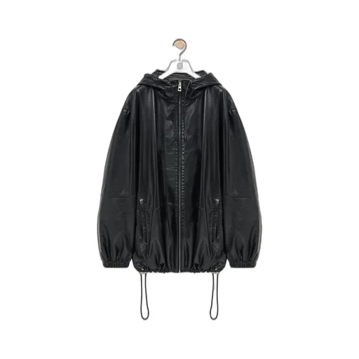 Hooded jacket in nappa lambskin