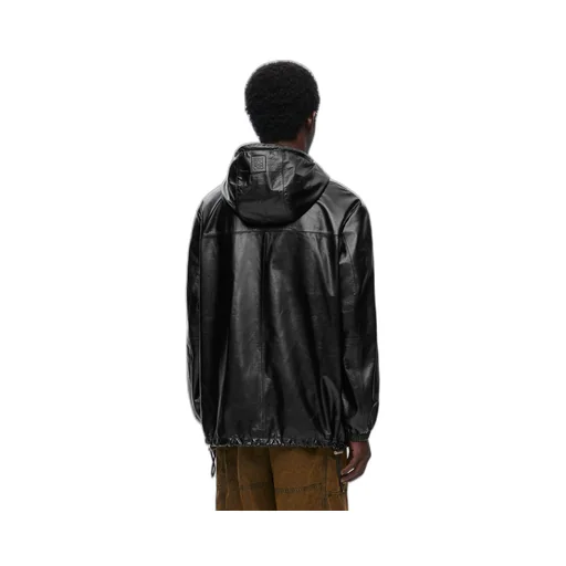 Hooded jacket in nappa lambskin