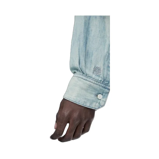Pleated shirt in cotton and linen