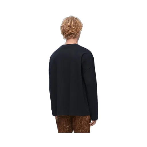 Loose fit long sleeve T-shirt in cotton