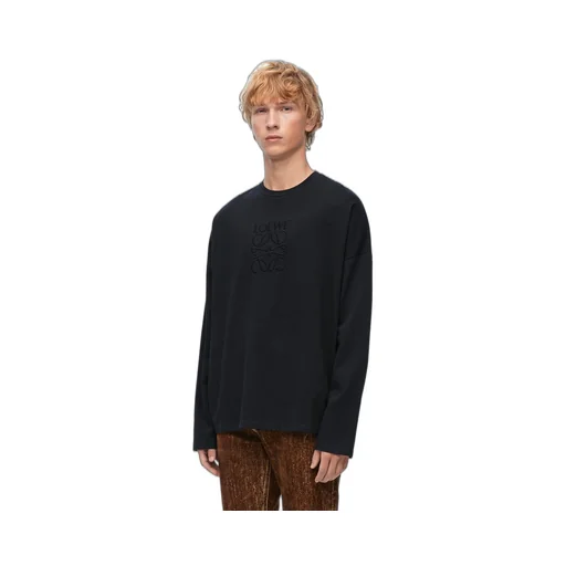 Loose fit long sleeve T-shirt in cotton