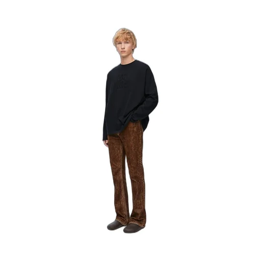 Loose fit long sleeve T-shirt in cotton