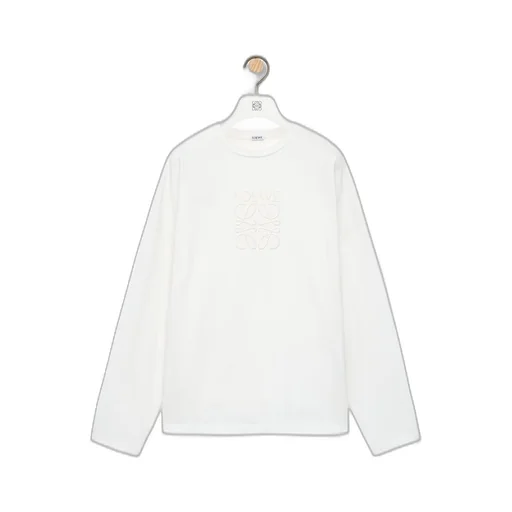 Loose fit long sleeve T-shirt in cotton